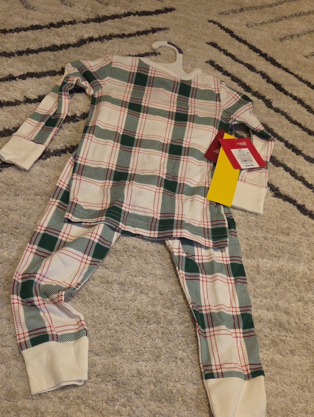 Wondershop Green & White Plaid Kids Pajama Set